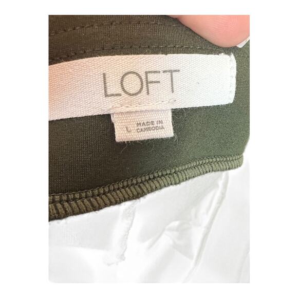 Ann Taylor Loft Olive Green Pull On Womens Trousers Slacks Office Career Large - Picture 3 of 4